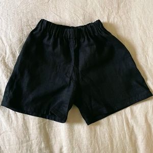 Mantaikotai Linen Shorts - Black - Women's Small